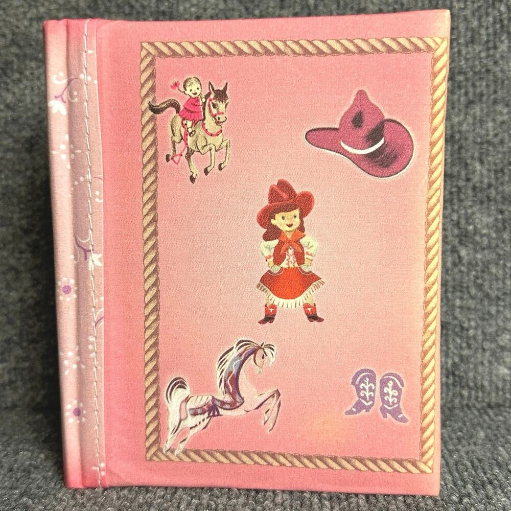 Vintage baby girl brag book pink cowgirl acid free holds 40 4x6 photos Dolce Mia